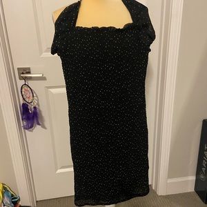 Cap sleeved polka dot dress